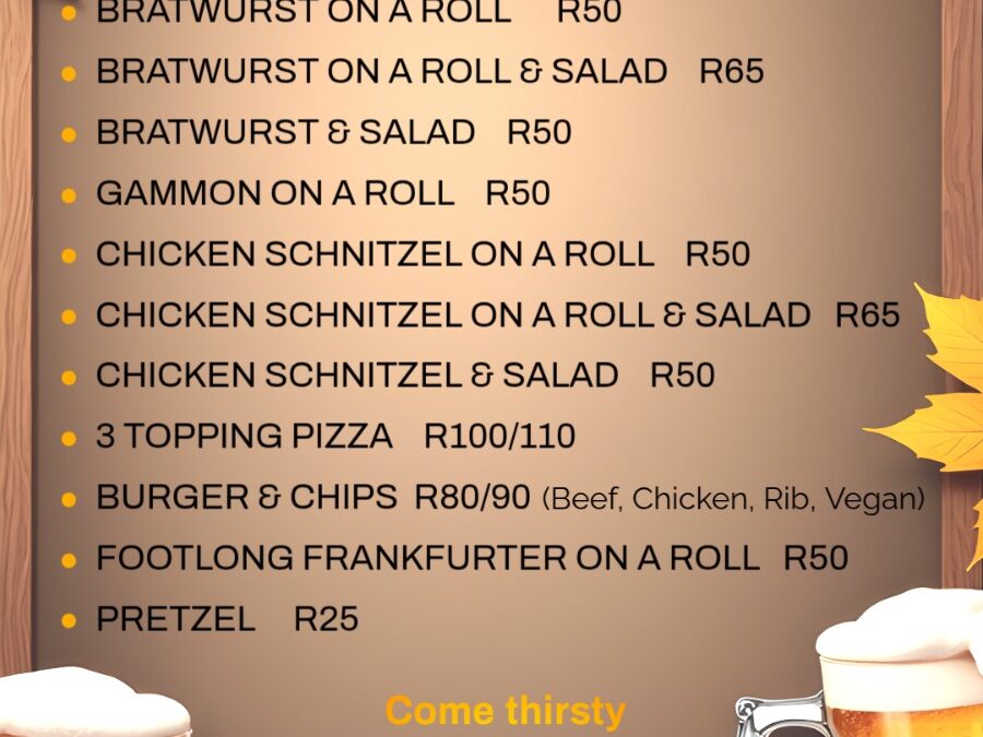 Oktoberfest Menu